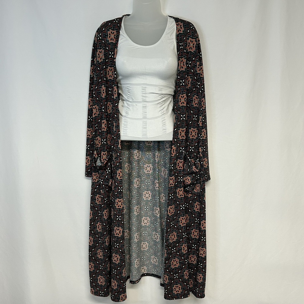Lularoe Womens Long Duster Cardigan‎ Size M Open Front Boho Festival Hippie